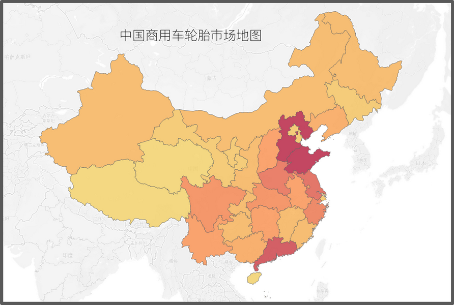 中国商用车轮胎市场地图增粘树脂